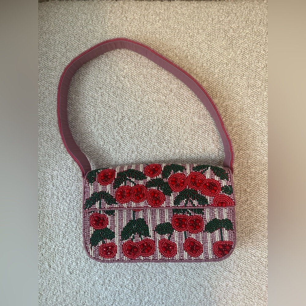 ๐๐ EUC RARE ANTHROPOLOGIE x MAEVE - Fiona Beaded Shoulder Bag: Cherries - Picture 4 of 8